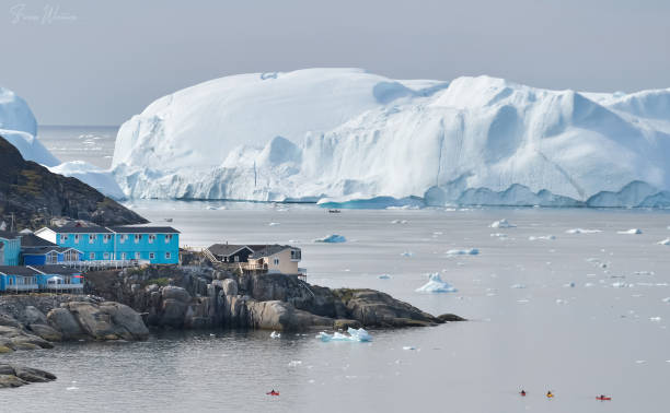 istock Beautiful landscape with large icebergs 1216108864