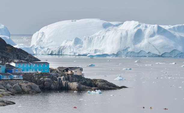 istock Beautiful landscape with large icebergs 1216108865