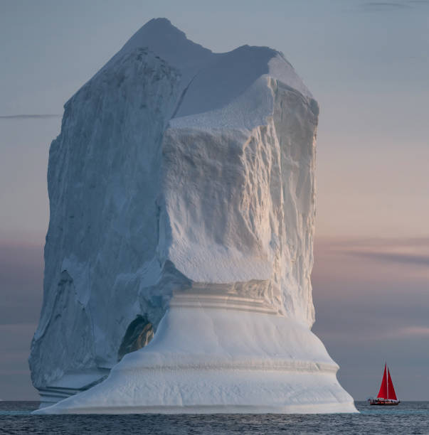 Beautiful landscape with large icebergs