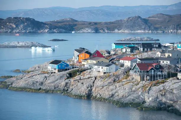 Beautiful colorful houses in Ilulissat,  Greenland