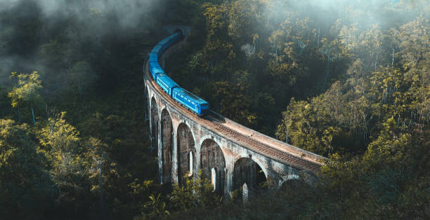 istock Train arriving at famous Nine arch bridge in Ella, Sri Lanka 1216110065
