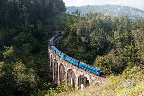 istock Train arriving at famous Nine arch bridge in Ella, Sri Lanka 1216110072