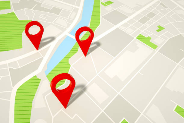 3D Navigation Map Pointer, Marker Pin, Travel Destinations 3D rendering of navigation map pointer, geo marker pin, travel destinations concept. famous place stock pictures, royalty-free photos & images