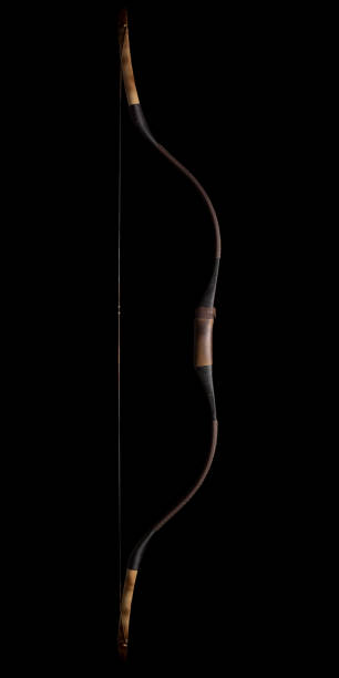 istock Traditional recurve asian bow on black background 1216116443