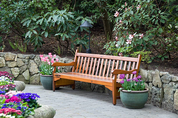 istock Wood Garden Bench 121611647