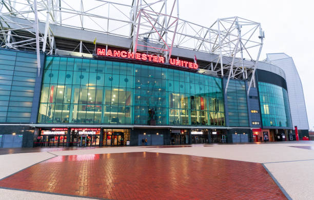 Old Trafford stadium - Manchester United Manchester UK - December 12, 2020: View of Manchester United football club in the front stadium the Old Trafford, Home of the Red Devils. Manchester United: stock pictures, royalty-free photos & images