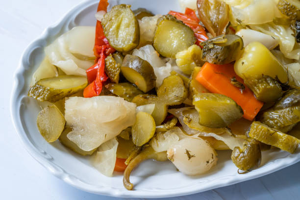 istock Homemade Mixed Turkish Pickles in Plate. Ready to Eat. 1216117594