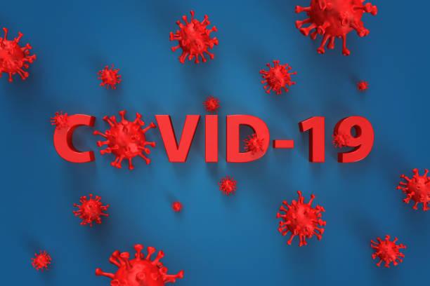 istock red COVID-19 word with the virus cells (clipping path) 1216123868