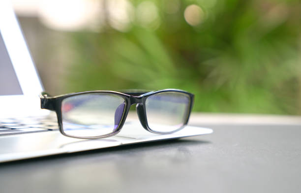 istock Spectacles on top of computer laptop. 1216124689