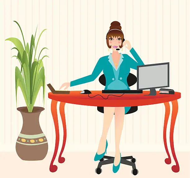 Vector illustration of Customer Care Representative