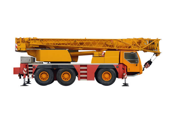 istock yellow mobile crane isolated on white background 1216129394