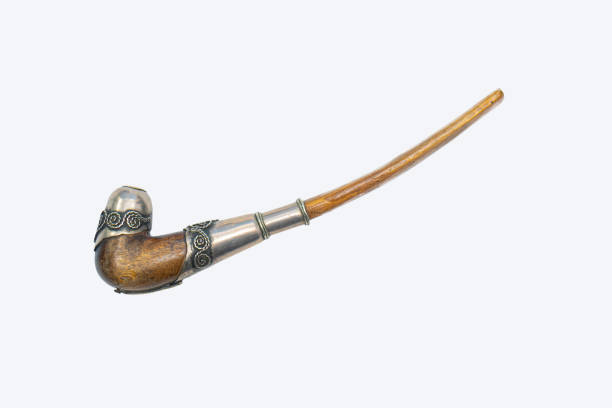 istock Smoking pipe retro graceful on white isolated background 1216131013