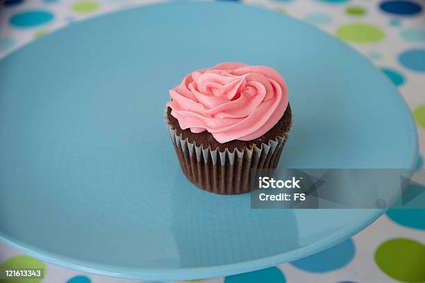 Chocolate Cupcake Wpink Frosting In Festive Setting Stock Photo - Download Image Now