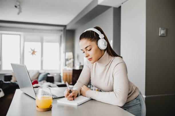 istock Young woman is working from home 1216133732
