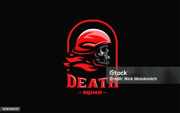 Skull In A Helmet Stock Illustration - Download Image Now - Army, Awe, Badge