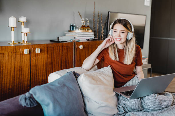 istock Young woman working from home 1216134082