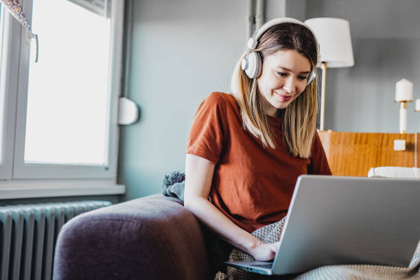 istock Young woman working from home 1216134164