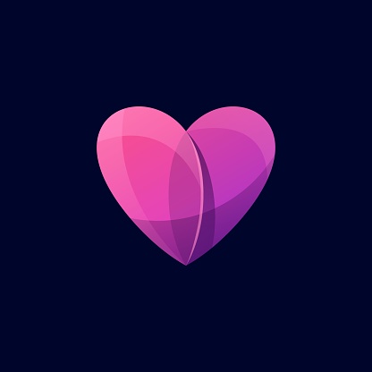 Vector Illustration Heart Gradient Colorful Style.