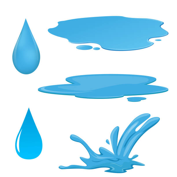 ilustraciones, imágenes clip art, dibujos animados e iconos de stock de ilustración vectorial de derrame de agua aislada - puddle