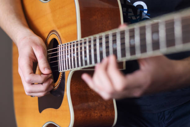 istock Playing some tunes on acoustic guitar 1216138670