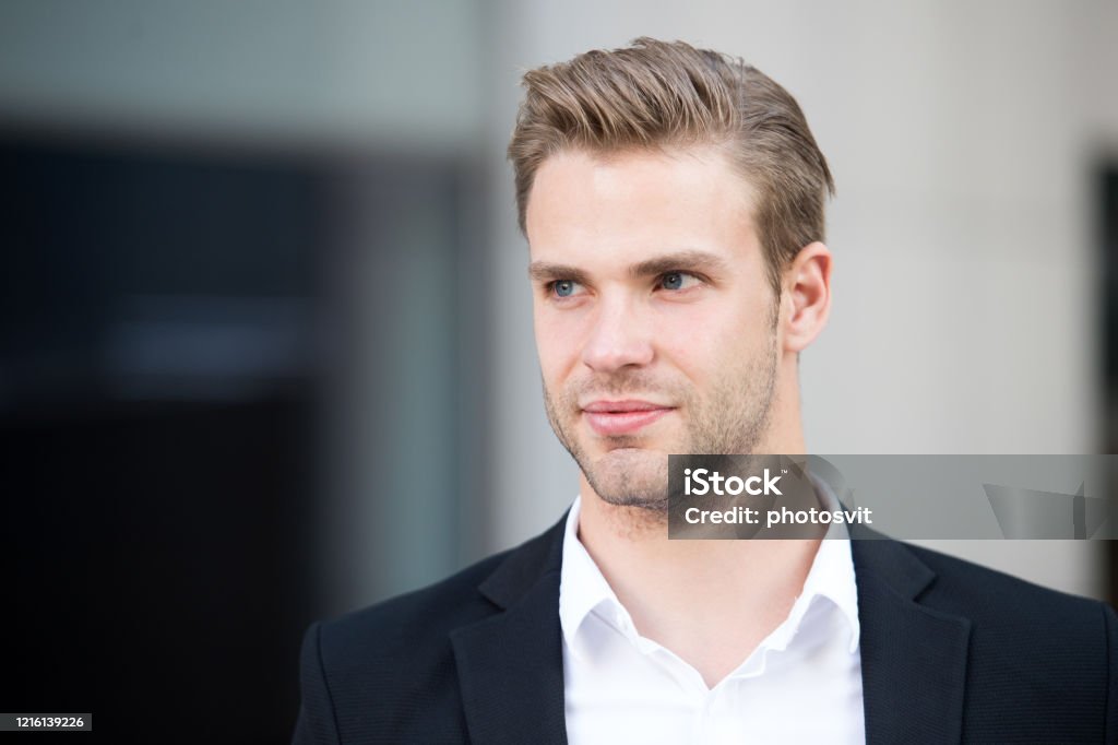 Man With Trendy Hairstyle Used To Look Perfect Confident Buisnessman In  Formal Wear Outdoor This Is My City Think About New Possibilities Barber  Services For Handsome Guy Confidence And Charisma Stock Photo -