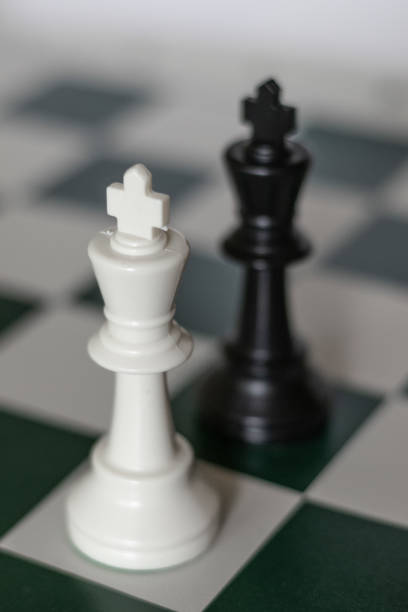 istock White and Black King standing face to face 1216140450