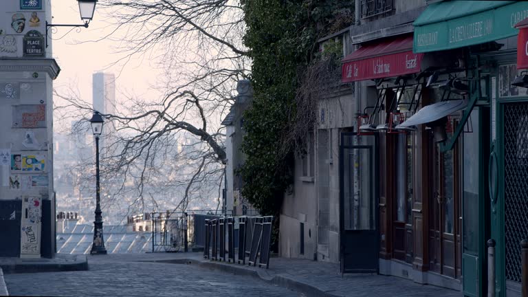 Empty street in Montmartre - Paris