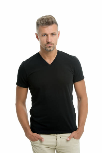istock Keep calm. He knows he is attractive. Mature man. Overcome problems. Midlife Crisis. Psychological crisis. Male beauty standards. Mature guy wear black shirt looks stylish. Crisis solution 1216142783