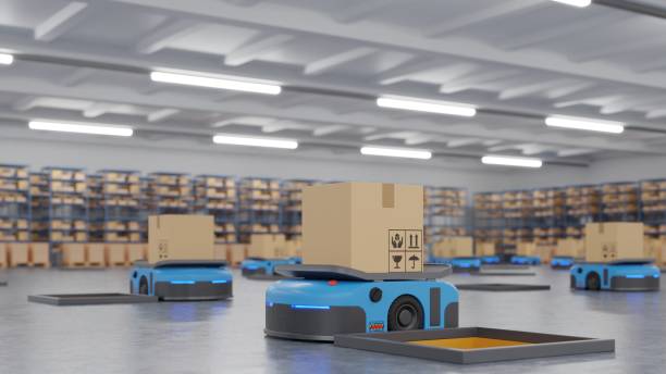 istock Robot AGV is using automation to deliver your products on time. 1216146401