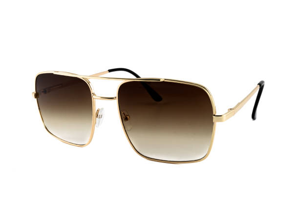 istock Brown Golden Aviator Sunglasses Isolated on White 1216146432