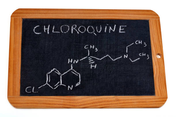 istock Chemical formula of chloroquine 1216148933