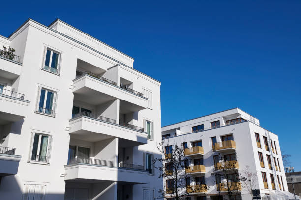 istock Modern white town-houses 1216148985