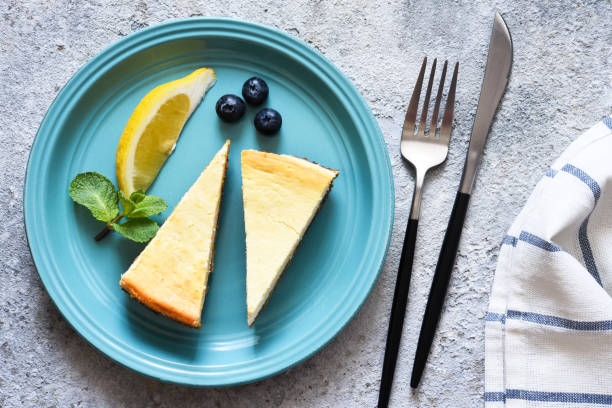 istock Classic New York cheesecake on a concrete background. 1216154019