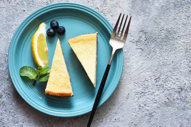 istock New York lemon cheesecake on a concrete background. 1216154037