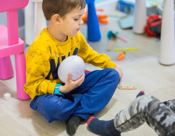 istock Little boy with an Easter egg Stock photo 1216160302