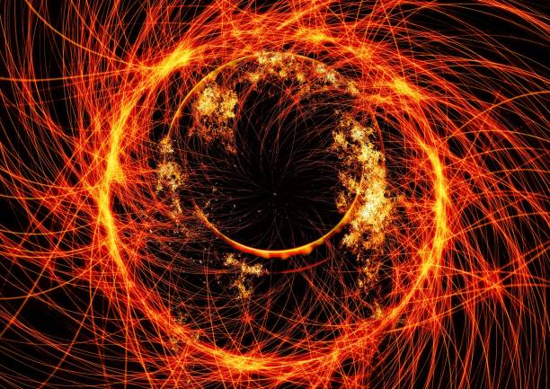 istock Abstract flame circle illuminating the dark 1216164713