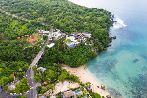 Aerial view of the Bukit peninsula, Bali.