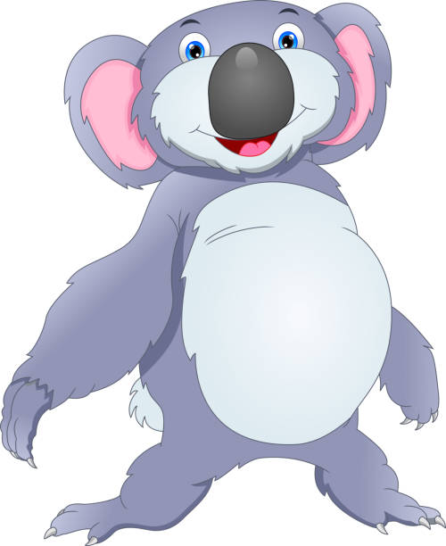 ilustraciones, imágenes clip art, dibujos animados e iconos de stock de lindo koala caricatura - stuffed animal toy koala australia