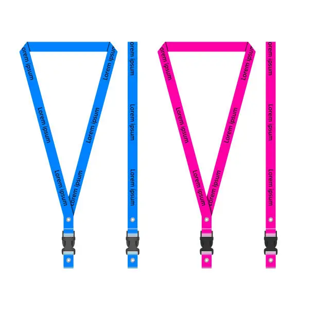 Vector illustration of Blue Pink Lanyard Template for All Company