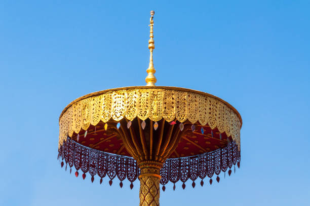 tiered umbrella Gold ,art thai ,Wat Phra that hariphunchai Lamphun Thailand
