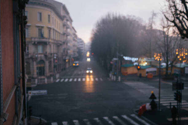 Empty streets in Bergamo Italy