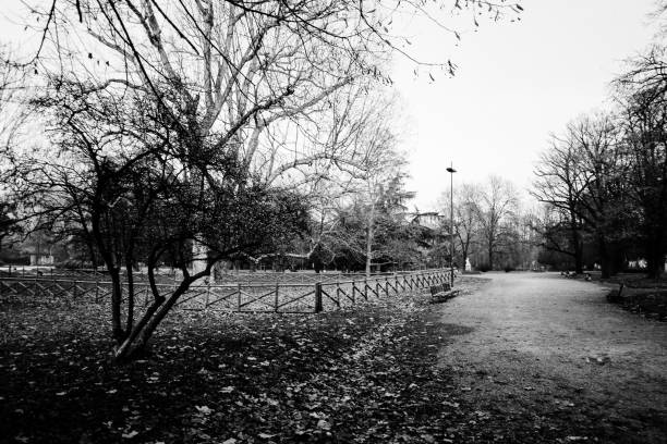 Empty Giardini Pubblici Indro Montanelli in Milan, Italy