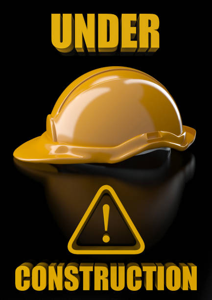 istock Helmet illustration under construction area sign 1216175544