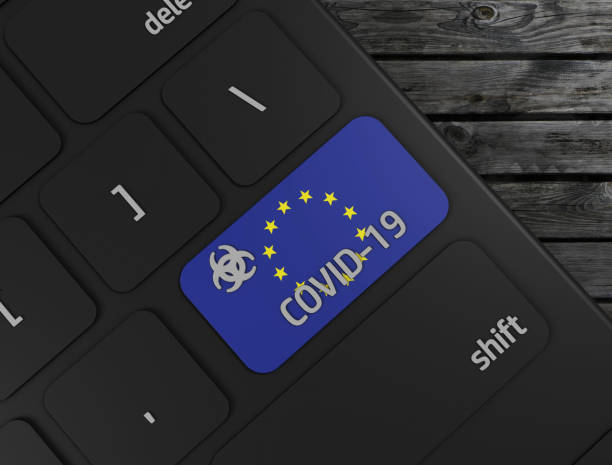istock Covid 19 Keyboard key iranian flag, 3d render illustration 1216176754