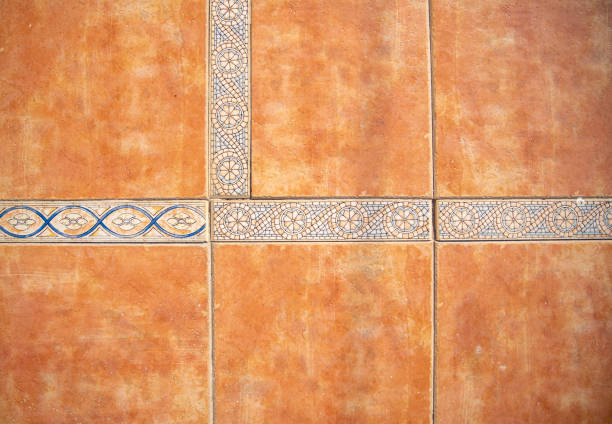 istock Ceramic tiles on the floor or wall color orange 1216177487