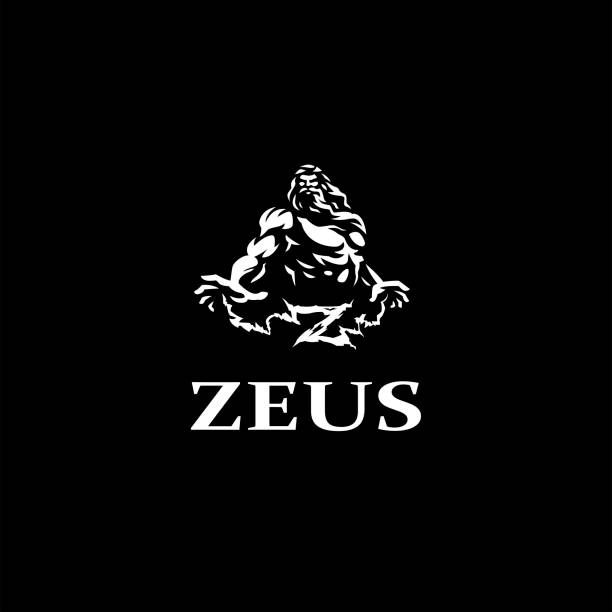 Greek god Zeus. Greek god Zeus. A man with a gray beard. Vector illustration. zeus stock illustrations