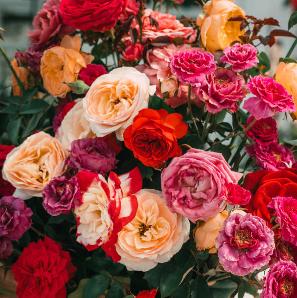 istock Bouquet of colorful roses 1216178743