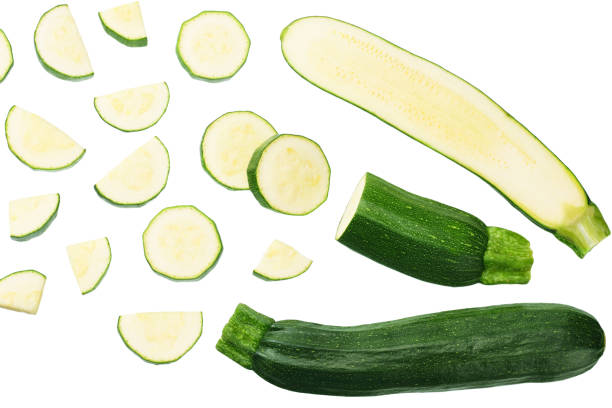 istock fresh green zucchini slices isolated on white background 1216182486