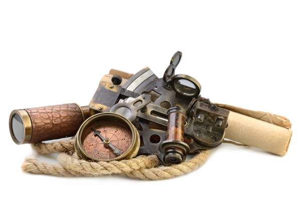 istock Nautical equipment on the white background 1216184571