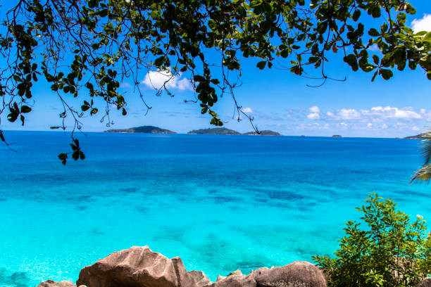 Famous tropical beach Anse Source d'Argent with granite boulders, Union Estate Park, La Digue Island, Seychelle